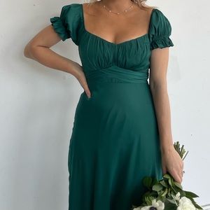 Off-Shoulder tie back Midi dress